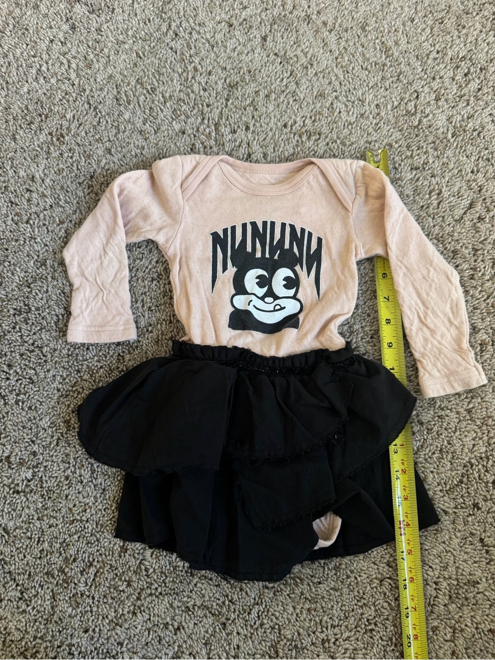 nununu Pink Graphic One-Piece with Black and White Print